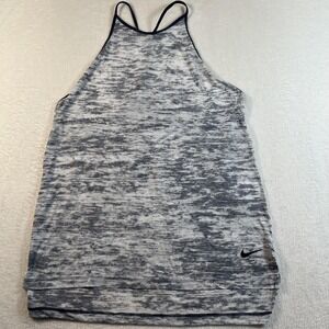 Nike Dri-FIT Tank Top Womens Medium Gray Halter Camisole Running Yoga Athletic